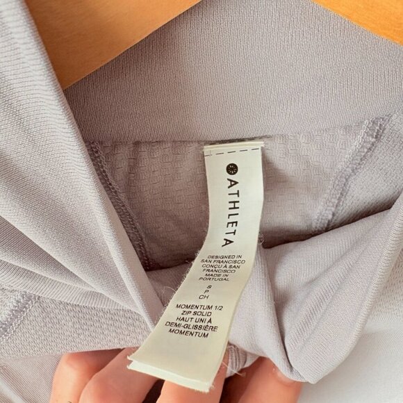 Athleta Momentum Seamless Half Zip Grey Size Small - Picture 5 of 6